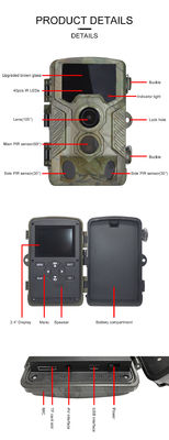 HD 16MP Motion Sensor Camera Outdoor Wildlife 46pcs 940nm IR Light IP66